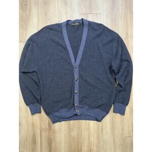Mens Navy Blue Made In Italy Brandini Size Large Button Down Cardigan Sweater